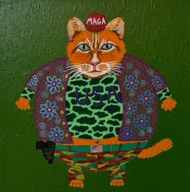 "Boogaloo Cat" başlıklı Tablo Jorge Gonzalez tarafından, Orijinal sanat, Akrilik Ahşap Sedye çerçevesi üzerine monte edilmiş