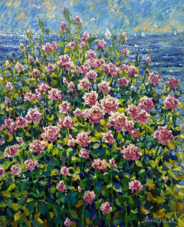 Kissed by the sea Painting titled "Kissed by the sea" by Andrii Chebotaru, Original Artwork, Oil
