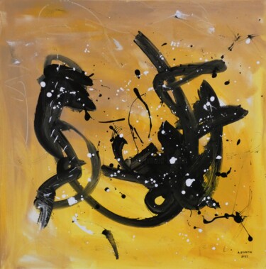Painting titled "AB 9" by Arnaud Broutin, Original Artwork, Acrylic Mounted on Wood Stretcher frame