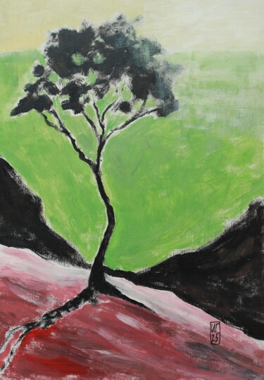 "Olive tree on the h…" başlıklı Tablo Ilia Glebov tarafından, Orijinal sanat, Akrilik