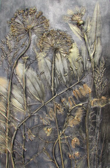 Sculptural Paintings "Botanical Reliefs #2 ". Peinture intitulée "Sculptural Painting…" par Alena Panchenia Elena Pancena, Œuvre d'art originale, Cire Monté sur artwork_c…