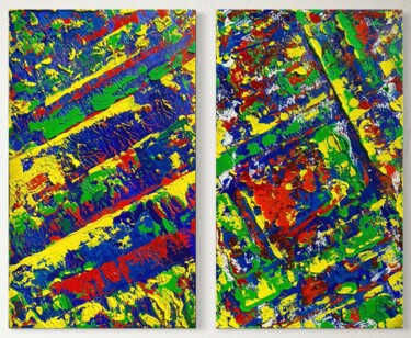 Painting titled "Veins of Colour Flow" by Sara Wiśniewska, Original Artwork, Oil