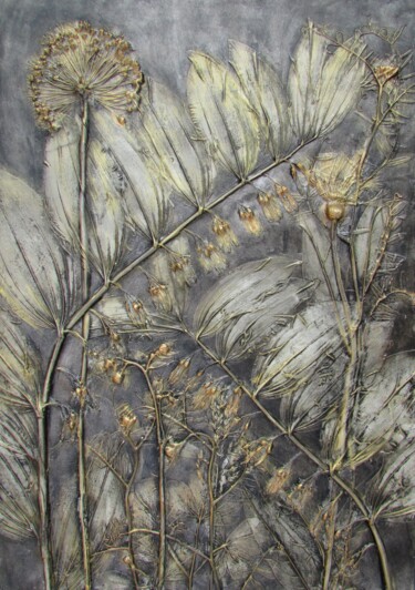 Sculptural Paintings "Botanical Reliefs #1". Peinture intitulée "Sculptural Painting…" par Alena Panchenia Elena Pancena, Œuvre d'art originale, Cire