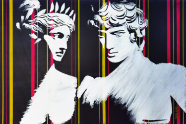 Divine Connection Schilderij getiteld "Divine Connection" door Sara Lora, Origineel Kunstwerk, Acryl Gemonteerd op Houten paneel