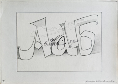 Disegno intitolato "alphabet" da Pavel Minchenia, Opera d'arte originale, Matita