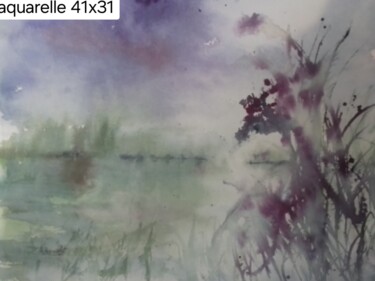 Painting titled "Nature 1" by Annie Bonvarlet, Original Artwork, Watercolor