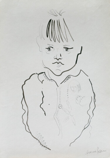 Dibujo titulada "my baby brother" por Pavel Minchenia, Obra de arte original, Tinta