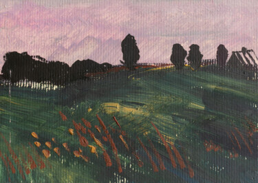 Pintura intitulada "evening" por Pavel Minchenia, Obras de arte originais, Óleo