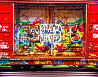 Fotografia intitolato "Graffiti Train 1" da Charles Talkoff, Opera d'arte originale, Fotografia digitale