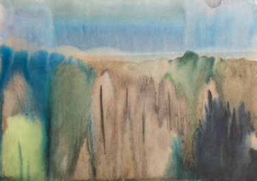 Pintura intitulada "horizon" por Pavel Minchenia, Obras de arte originais, Aquarela
