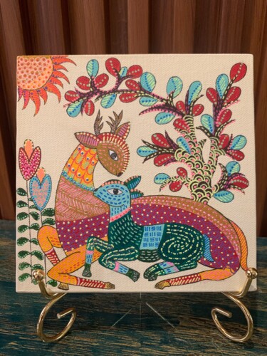 Mother and child in harmony 「Mother and child in…」というタイトルの絵画 Mogi Mamtaによって, オリジナルのアートワーク, アクリル