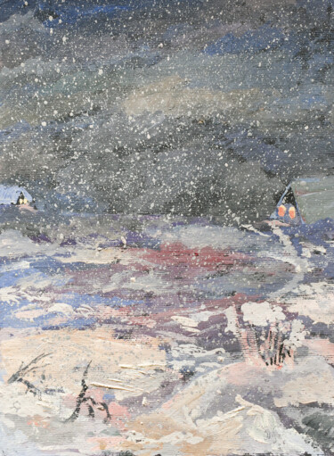 Pittura intitolato "winter" da Pavel Minchenia, Opera d'arte originale, Gouache