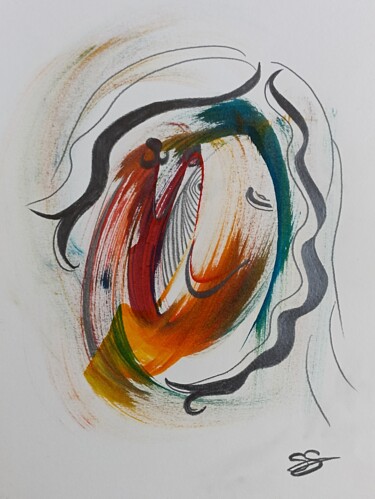 Tekening getiteld "Euphoria" door Séverine Silvestre, Origineel Kunstwerk, Potlood