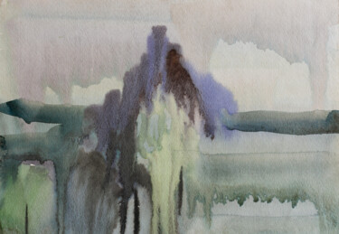 Pintura intitulada "downpour" por Pavel Minchenia, Obras de arte originais, Aquarela
