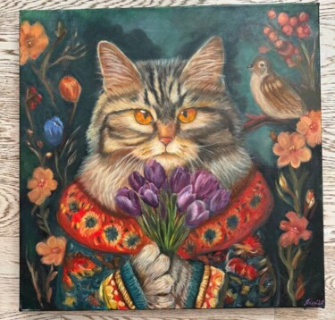 绘画 标题为“The Royal Cat” 由Светлана Леонтьева, 原创艺术品, 油
