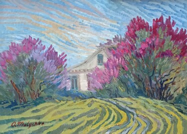 Paysage Картина под названием "Paysage" - Oleksandra Malyshko, Подлинное произведение искусства, Масло Установлен на картон