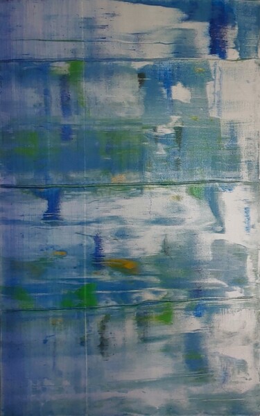 绘画 标题为“Série reflet, bleu…” 由Thierry Wurmser, 原创艺术品, 丙烯 安装在木质担架架上