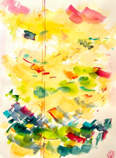Pittura intitolato "Wolken Zeit III" da Klaus Stieghorst (KS), Opera d'arte originale, Acquarello