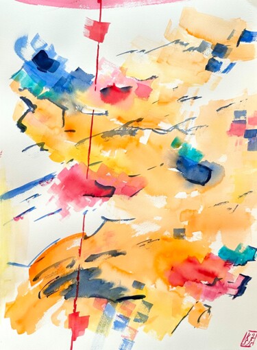 Malerei mit dem Titel "Wolken Zeit IV" von Klaus Stieghorst (KS), Original-Kunstwerk, Aquarell
