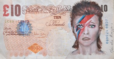 Pittura intitolato "Bowie" da Marieka Kneppers, Opera d'arte originale, Olio Montato su Pannello di legno