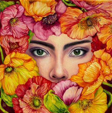 Gaze Pittura intitolato "Gaze" da Veramina, Opera d'arte originale, Olio Montato su Telaio per barella in legno