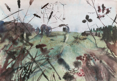 Pintura intitulada "cobweb" por Pavel Minchenia, Obras de arte originais, Aquarela