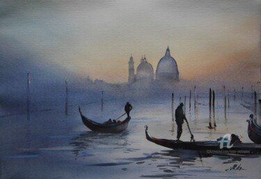 Venice Doesn’t Shout. It Whispers- WATERCOLOR PAINTING Schilderij getiteld "Venice Doesn’t Shou…" door Mkate, Origineel Kunstwerk, Aquarel