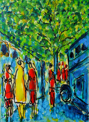 Pintura intitulada "London, England" por Jean Mirre, Obras de arte originais, Óleo