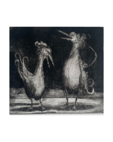 Printmaking titled "The Mating Game" by Gavin Hall, Original Artwork, Etching