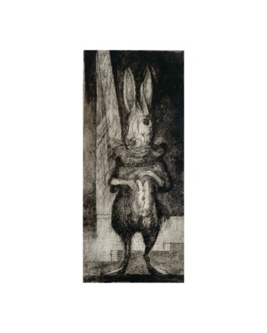 "Wabbit" başlıklı Baskıresim Gavin Hall tarafından, Orijinal sanat, Oyma baskı 