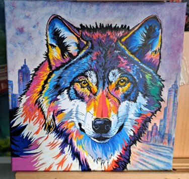 "Der Wolf in der Sta…" başlıklı Tablo Madeline Grunert tarafından, Orijinal sanat, Akrilik