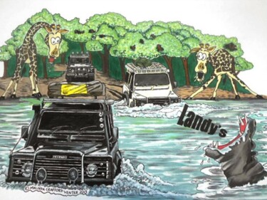 "Overlanders Landrov…" başlıklı Tablo Malinda Crafford tarafından, Orijinal sanat, Akrilik
