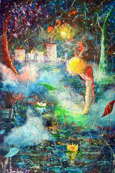 Pittura intitolato "Noche de la primave…" da Miroslav Spadrna, Opera d'arte originale, Acrilico Montato su Telaio per barell…