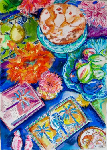 「Bodegón colorista」というタイトルの絵画 Silvia Sierra Sanchezによって, オリジナルのアートワーク, パステル