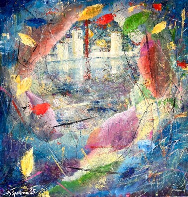 Painting titled "Bruma de mi alma-mi…" by Miroslav Spadrna, Original Artwork, Acrylic Mounted on Wood Stretcher frame