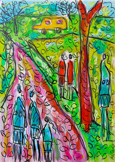 Pittura intitolato "Van jaune" da Jean Mirre, Opera d'arte originale, Olio