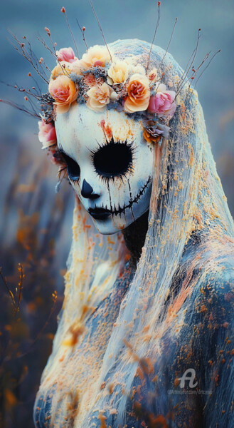 Arte digitale intitolato "Eternal Mourner" da Artcypia, Opera d'arte originale, Immagine generata dall'IA