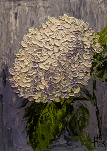 White Hydrangea Картина под названием "White Hydrangea" - Yuliia Novikova, Подлинное произведение искусства, Масло