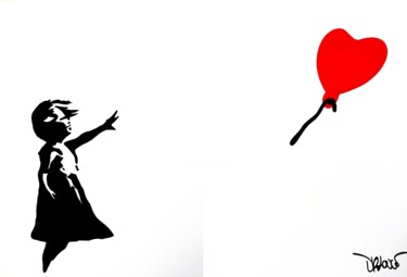 Love and hope ( Diptych ) - ( Tribute to Banksy ) "Love and hope ( Dip…" başlıklı Tablo Dr. Love tarafından, Orijinal sanat, Akrilik