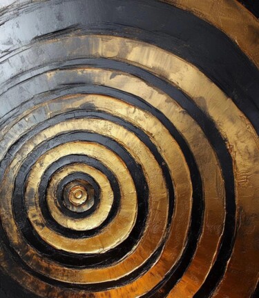 Black & Gold Spiral – AI Abstract Print for Modern Interiors Digital Arts με τίτλο "Black & Gold Spiral…" από Yuliya Samoilava (JuliettaArt), Αυθεντικά έργα τέχνης, Εικόνα που δημιουργή…