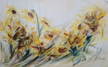 Malarstwo zatytułowany „SUNFLOWERS” autorstwa Beatriz Dufour, Oryginalna praca, Akryl