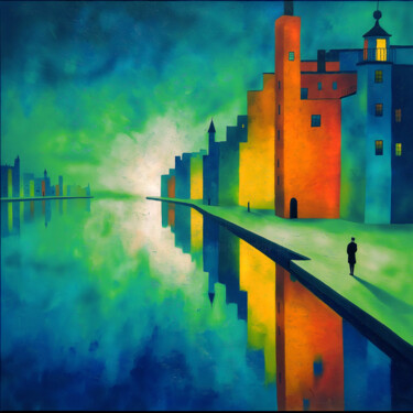 Arte digitale intitolato "Landscapes of the I…" da Serhii Korsakov, Opera d'arte originale, Olio