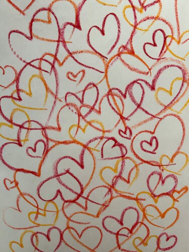 "Hearts" başlıklı Tablo Ninel Ponoma tarafından, Orijinal sanat, Balmumu