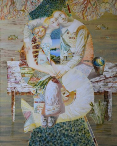 Quiet water Schilderij getiteld "Quiet water" door Alena Sycheva, Origineel Kunstwerk, Olie