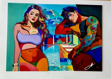 Digital Arts titled "DuoSummer0072025" by Alcorart Alcor, Original Artwork, Digital Collage