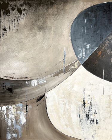 Silent Curves geometry Schilderij getiteld "Silent Curves geome…" door Tatiana Malinovscaia, Origineel Kunstwerk, Acryl Gemonteerd op Frame voor ho…