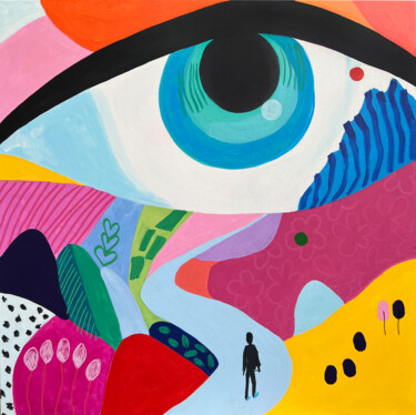 Abstract Eye‑Mountain Acrylic Painting Ζωγραφική με τίτλο "Abstract Eye‑Mounta…" από Sasha Robinson, Αυθεντικά έργα τέχνης, Ακρυλικό