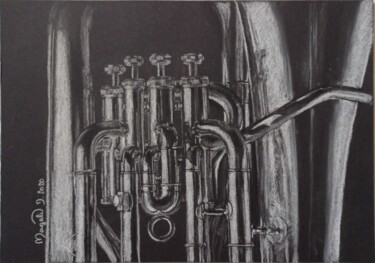 Tekening getiteld "Jeu de pistons d'un…" door Magali Drugmand (Magali D.), Origineel Kunstwerk, Krijt