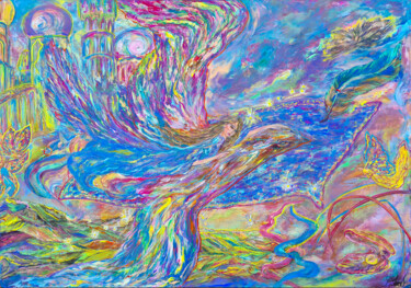 Flying Into Dreams Schilderij getiteld "Flying Into Dreams" door Inessa Lightart, Origineel Kunstwerk, Acryl