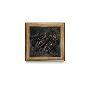 Painting titled "Golden Remains" by Ekin Ataker, Original Artwork, Acrylic
